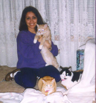 Auntie & cats for front page